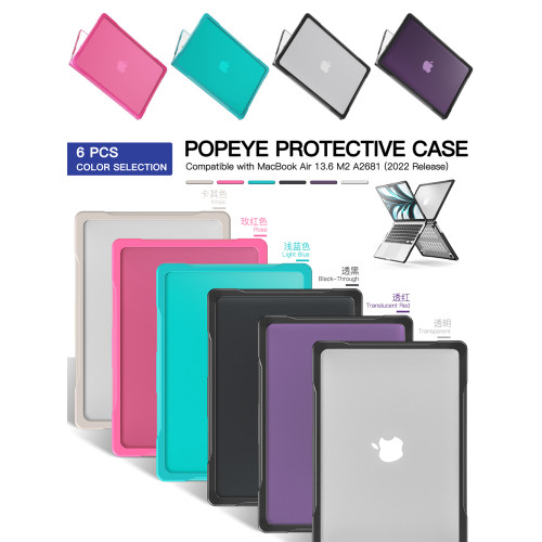 適用macbook air15寸保護殼蘋果筆電a2681筆電pro13.3 14 16寸M1 M2透明硬質點狀散熱防摔套專利殼送鍵盤膜