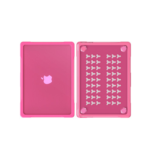 適用macbook air15寸保護殼蘋果筆電a2681筆電pro13.3 14 16寸M1 M2透明硬質點狀散熱防摔套專利殼送鍵盤膜