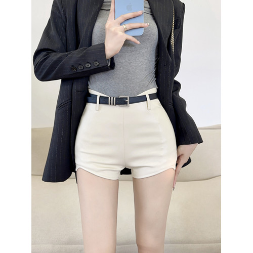 黑色高腰皮短褲女秋冬新款韓版緊身彈力包臀百搭性感辣妹外穿靴褲