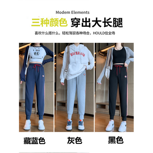 灰色運動褲女秋冬寬鬆束腳衛褲顯瘦純棉直筒小個子加絨休閒哈倫褲 灰色運動褲女秋冬寬鬆束腳衛褲顯瘦純棉直筒小個子加絨休閒哈倫褲