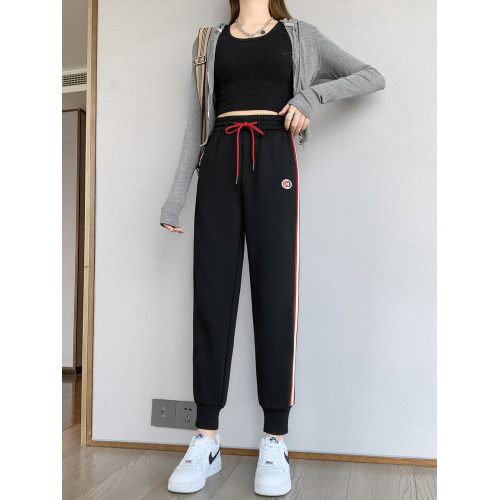 灰色運動褲女秋冬寬鬆束腳衛褲顯瘦純棉直筒小個子加絨休閒哈倫褲 灰色運動褲女秋冬寬鬆束腳衛褲顯瘦純棉直筒小個子加絨休閒哈倫褲