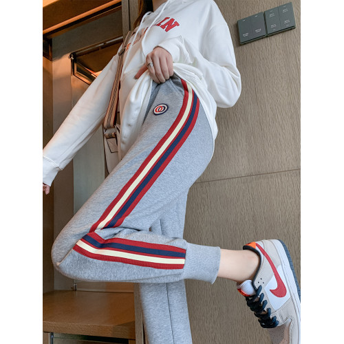 灰色運動褲女秋冬寬鬆束腳衛褲顯瘦純棉直筒小個子加絨休閒哈倫褲 灰色運動褲女秋冬寬鬆束腳衛褲顯瘦純棉直筒小個子加絨休閒哈倫褲