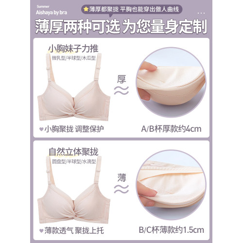 內衣女無鋼圈聚攏加厚小胸胸罩收副乳防下垂平胸專用顯大上托文胸