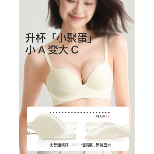 都市麗人夏季薄款內衣女小胸聚攏顯大無痕隱形收副乳防下垂文胸罩