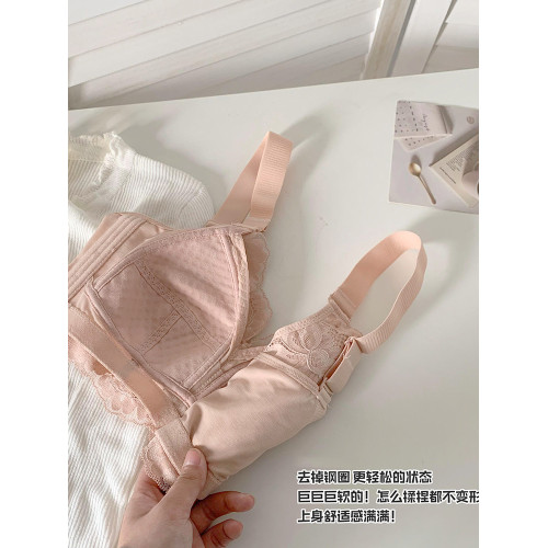 雅丹芝薄款內衣女大胸顯小顯瘦無鋼圈大碼文胸全罩杯收副乳防下垂