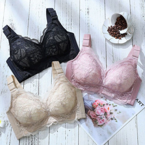 大胸顯小無鋼圈文胸全罩杯大碼聚攏收副乳防下垂透氣超薄款內衣女