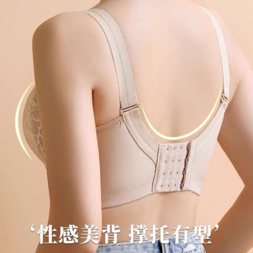 大胸顯小無鋼圈文胸全罩杯大碼聚攏收副乳防下垂透氣超薄款內衣女