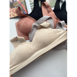 華家出日本原單無鋼圈蕾絲媽媽文胸無痕美背高彈面料內衣女生