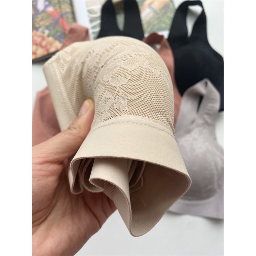 華家出日本原單無鋼圈蕾絲媽媽文胸無痕美背高彈面料內衣女生