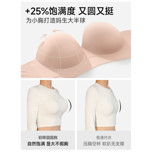 輕釋圓圓胸小胸聚攏顯大半杯內衣收副乳無痕無鋼圈防滑文胸美背