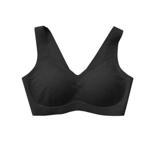 女士蕾絲無痕文胸 寬肩帶背心式胸罩 無鋼圈聚攏一片式內衣四季款