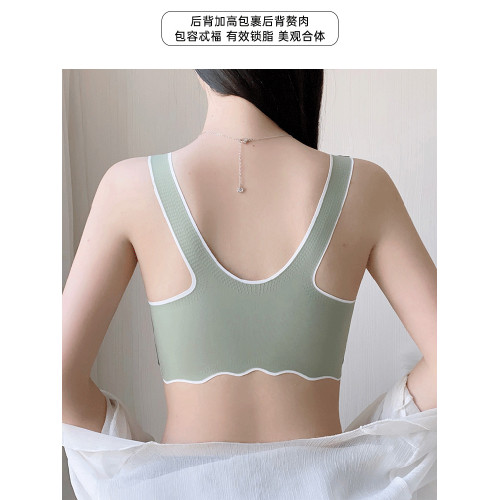 美背無痕大碼運動內衣胖MM女士胸罩高中生背心無鋼圈聚攏無釦文胸