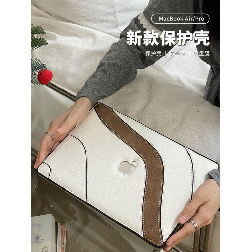 適用2025新款MacBookAir保護殼13寸M4皮革蘋果筆電Pro14/16電腦外殼套Air15