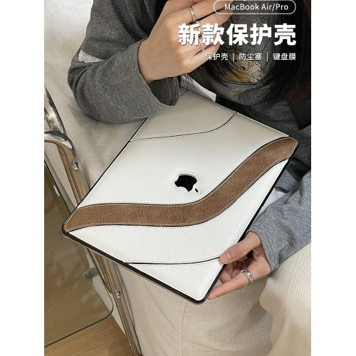 適用2025新款MacBookAir保護殼13寸M4皮革蘋果筆電Pro14/16電腦外殼套Air15