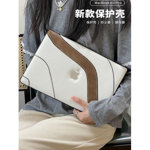適用2025新款MacBookAir保護殼13寸M4皮革蘋果筆電Pro14/16電腦外殼套Air15