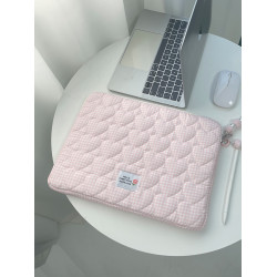 日系純色甜美防震筆電內膽包13.6寸ipad11平板收納包蘋果mac13.3寸小米15.6聯想pro14寸華爲16寸電腦保護套