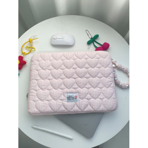 日系純色甜美防震筆電內膽包13.6寸ipad11平板收納包蘋果mac13.3寸小米15.6聯想pro14寸華爲16寸電腦保護套