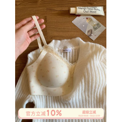 馨幫幫Bra 甜美碎花蕾絲無痕內衣女小胸聚攏舒適無鋼圈防下垂文胸