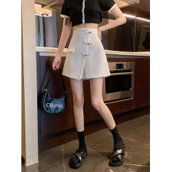 不規則半身裙褲女秋冬新款大碼高腰顯瘦濶腿西裝短褲裙a字裙胖mm