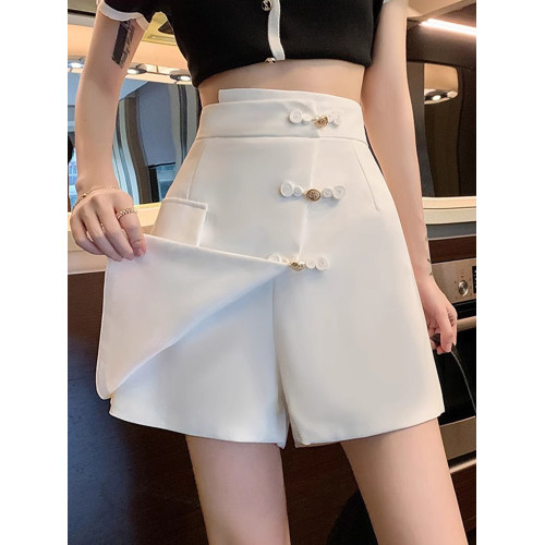 不規則半身裙褲女秋冬新款大碼高腰顯瘦濶腿西裝短褲裙a字裙胖mm