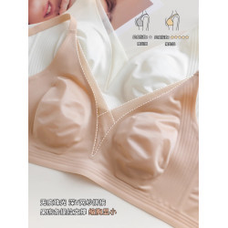 超薄款法式蕾絲兔耳朵內衣女大胸顯小顯瘦無鋼圈三角杯防下垂文胸