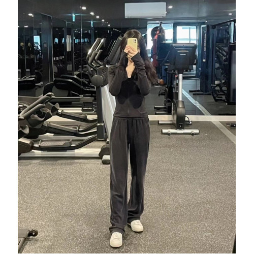 Softstreme加絨瑜珈濶腿褲女冬高腰運動寬鬆直筒薄絨健身外穿休閒