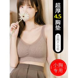 美背內衣女小胸聚攏收副乳防下垂無鋼圈無痕運動少女秋冬加厚文胸