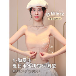 隱形無肩帶內衣女防滑聚攏小胸顯大前釦矯正塑形膚色抹胸美背裹胸