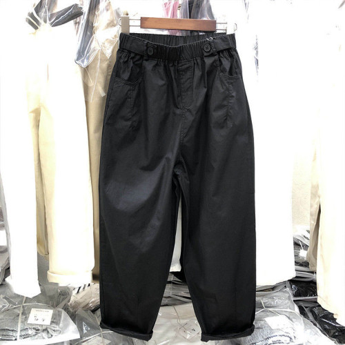 胖mm2-300斤超大碼顯瘦休閒老爹褲女梨形身材高腰哈倫工裝褲ins潮