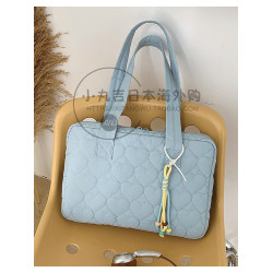 日本手提愛心軟乎乎14寸16寸電腦包單肩筆電收納包保護套女款高質量單肩包