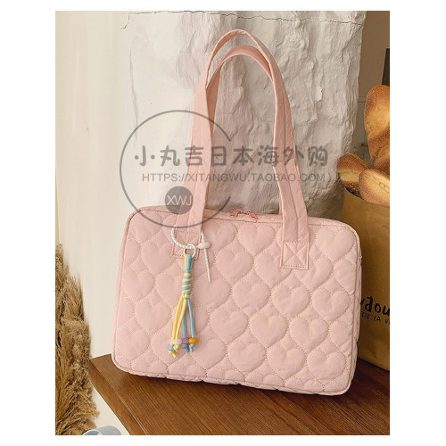 日本手提愛心軟乎乎14寸16寸電腦包單肩筆電收納包保護套女款高質量單肩包