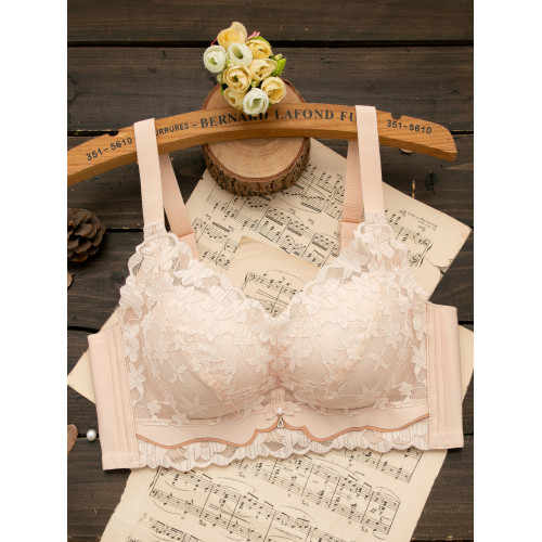 白色內衣女小胸罩聚攏無鋼圈文胸收副乳薄款夏季調整型厚奶罩上托