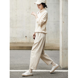 條絨褲子女寬鬆韓版九分燈芯絨濶腿褲秋冬加厚2025新款復古氣球褲