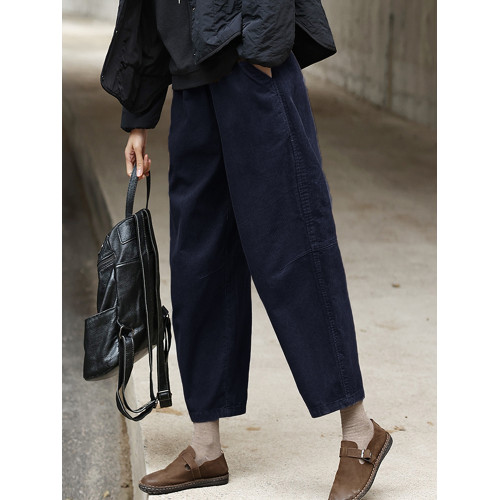 條絨褲子女寬鬆韓版九分燈芯絨濶腿褲秋冬加厚2025新款復古氣球褲 條絨褲子女寬鬆韓版九分燈芯絨濶腿褲秋冬加厚2025新款復古氣球褲