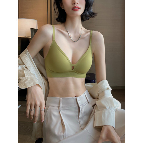 三角杯內衣女小胸無鋼圈收副乳防下垂微聚攏舒適無痕文胸夏季薄款