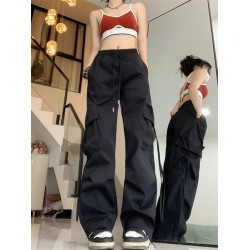 工裝褲女加長版高個子175超長版高腰濶腿褲寬鬆休閒拖地褲180春秋