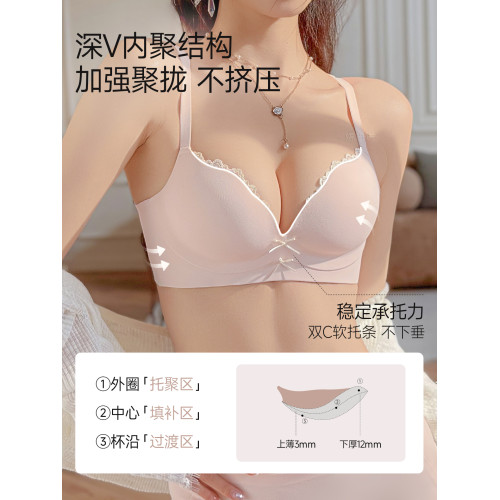 聚攏內衣女士小胸顯大無痕收副乳防下垂無鋼圈文胸罩2025新款爆款