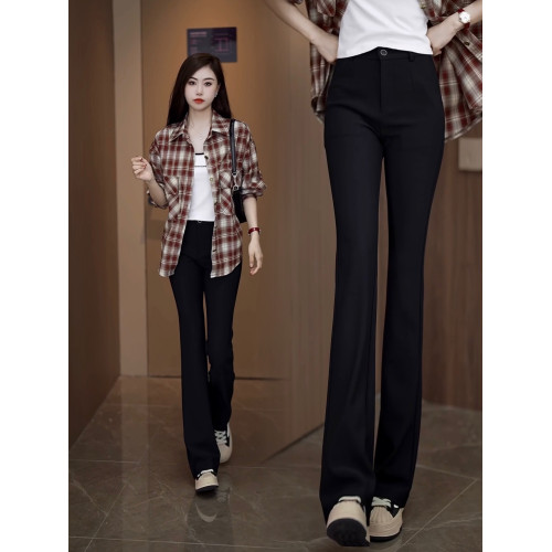 微喇褲女春秋季2026新款休閒百搭高腰顯瘦垂感黑色直筒喇叭褲長褲 微喇褲女春秋季2026新款休閒百搭高腰顯瘦垂感黑色直筒喇叭褲長褲