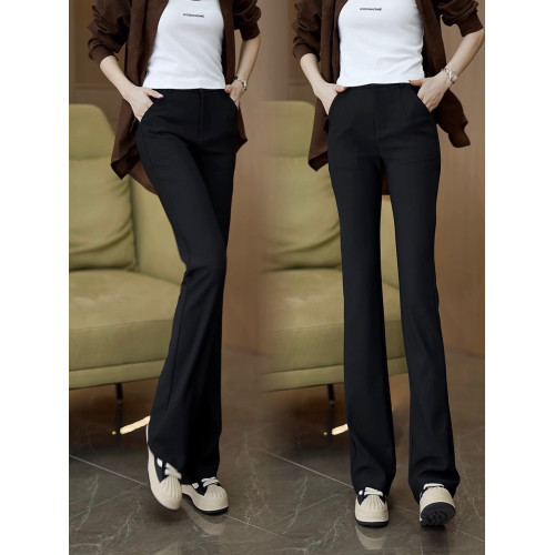 微喇褲女春秋季2026新款休閒百搭高腰顯瘦垂感黑色直筒喇叭褲長褲 微喇褲女春秋季2026新款休閒百搭高腰顯瘦垂感黑色直筒喇叭褲長褲