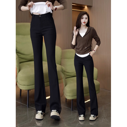 微喇褲女春秋季2026新款休閒百搭高腰顯瘦垂感黑色直筒喇叭褲長褲 微喇褲女春秋季2026新款休閒百搭高腰顯瘦垂感黑色直筒喇叭褲長褲