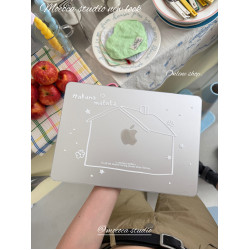 MOCOCA《小房子》原創插畫字母簡約進口pc透明磨砂硬殼防磕碰適用於Macbook蘋果pro電腦air保護套13寸14寸