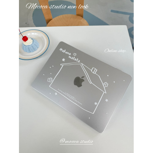 MOCOCA《小房子》原創插畫字母簡約進口pc透明磨砂硬殼防磕碰適用於Macbook蘋果pro電腦air保護套13寸14寸