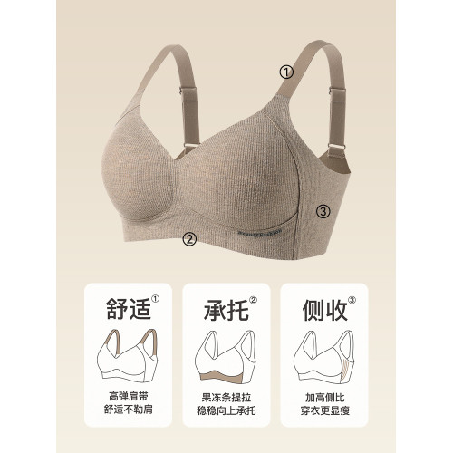 貓人無痕內衣女士小胸聚攏提拉收副乳防下垂軟支撐秋冬無鋼圈文胸