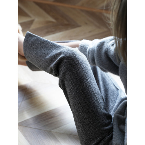 質感人字紋秋冬加厚毛呢九分褲百搭顯瘦高級感灰色直筒褲寬鬆休閒