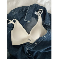 好穿自畱推薦！薄款無痕果凍條親膚文胸無鋼圈舒適內衣小胸女生