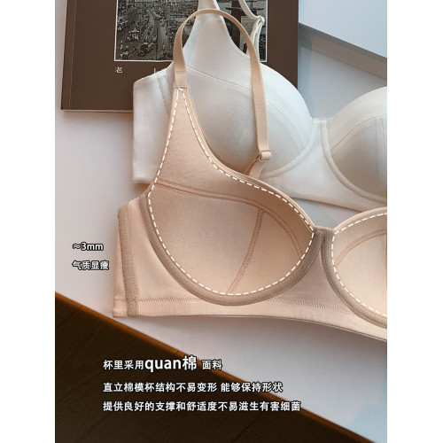 莫代爾薄杯內衣女士小胸聚攏上托舒適無鋼圈收副乳防下垂文胸罩