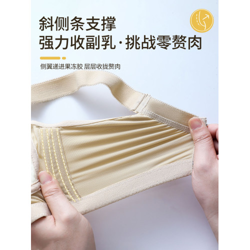 大胸顯小內衣女薄款大碼收副乳防下垂聚攏上托調整型文胸罩