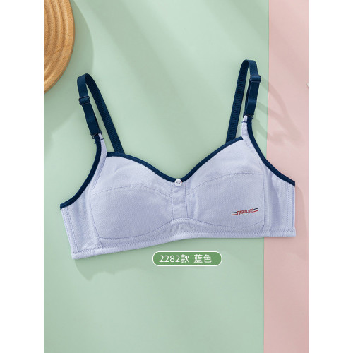 純棉內衣薄款無海綿學生初中生高中生少女發育期16嵗女孩文胸罩夏