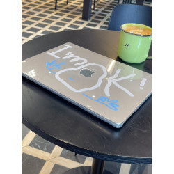 汪三嵗原創「imok」MacBook保護殼蘋果筆電殼2025款M4pro14寸16寸air13寸M1M2M3細閃殼