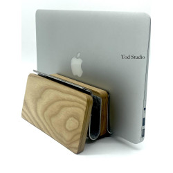 適用macbook筆電立式支架遊戯本竪放胡桃木直立支架grovemade款